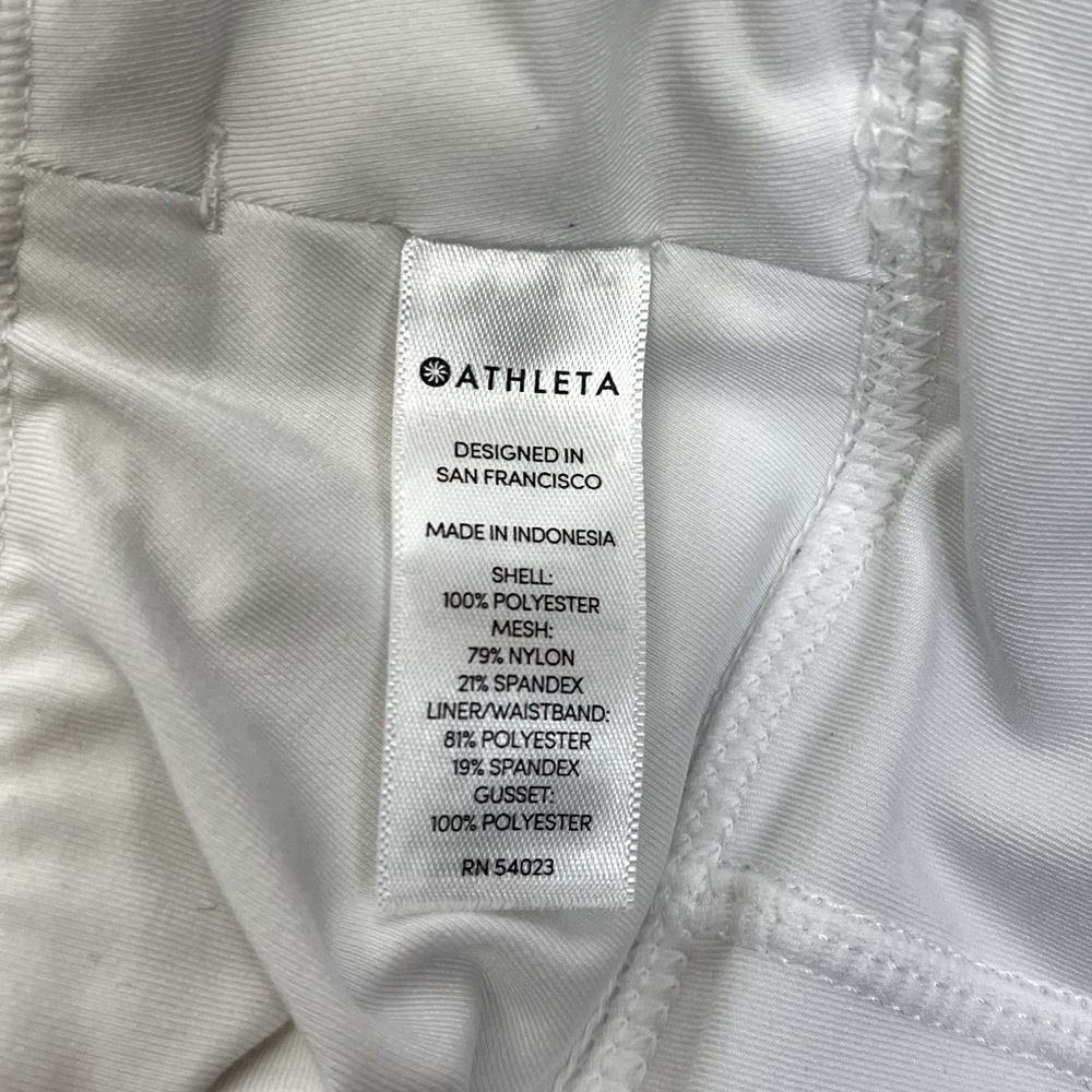 Athleta Laser Cut Floral Skirt Skort Sz Medium White Navy Mint Grey Black EUC - Picture 13 of 15